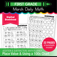Load image into Gallery viewer, Printable First Grade March Daily Math
