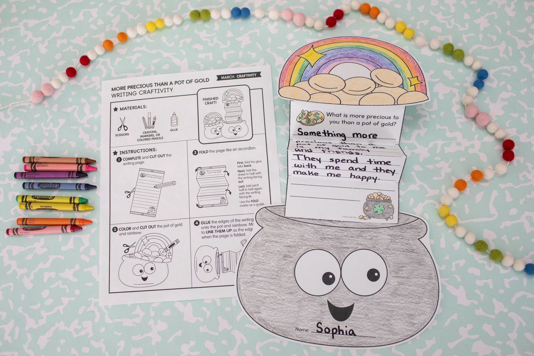 Printable March More Precious Than A Pot Of Gold Craftivity