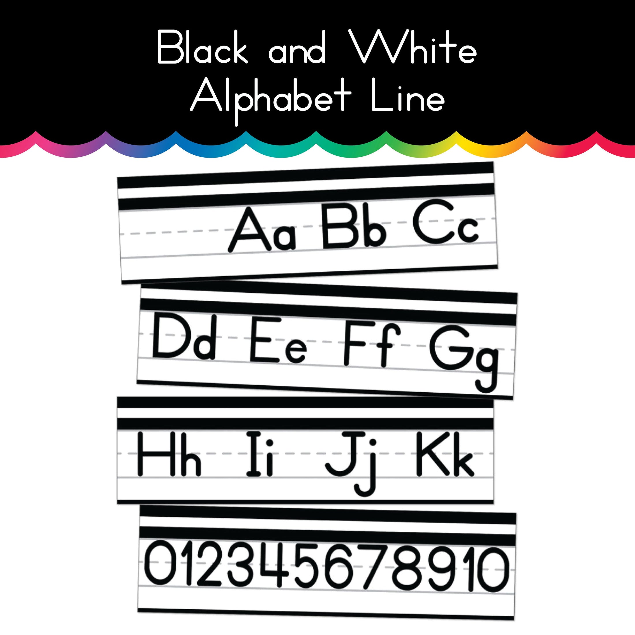 Black and White Alphabet Line