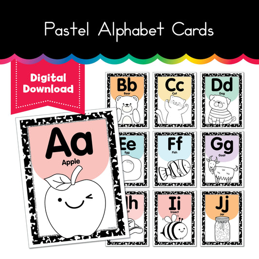 Pastel Alphabet Cards 