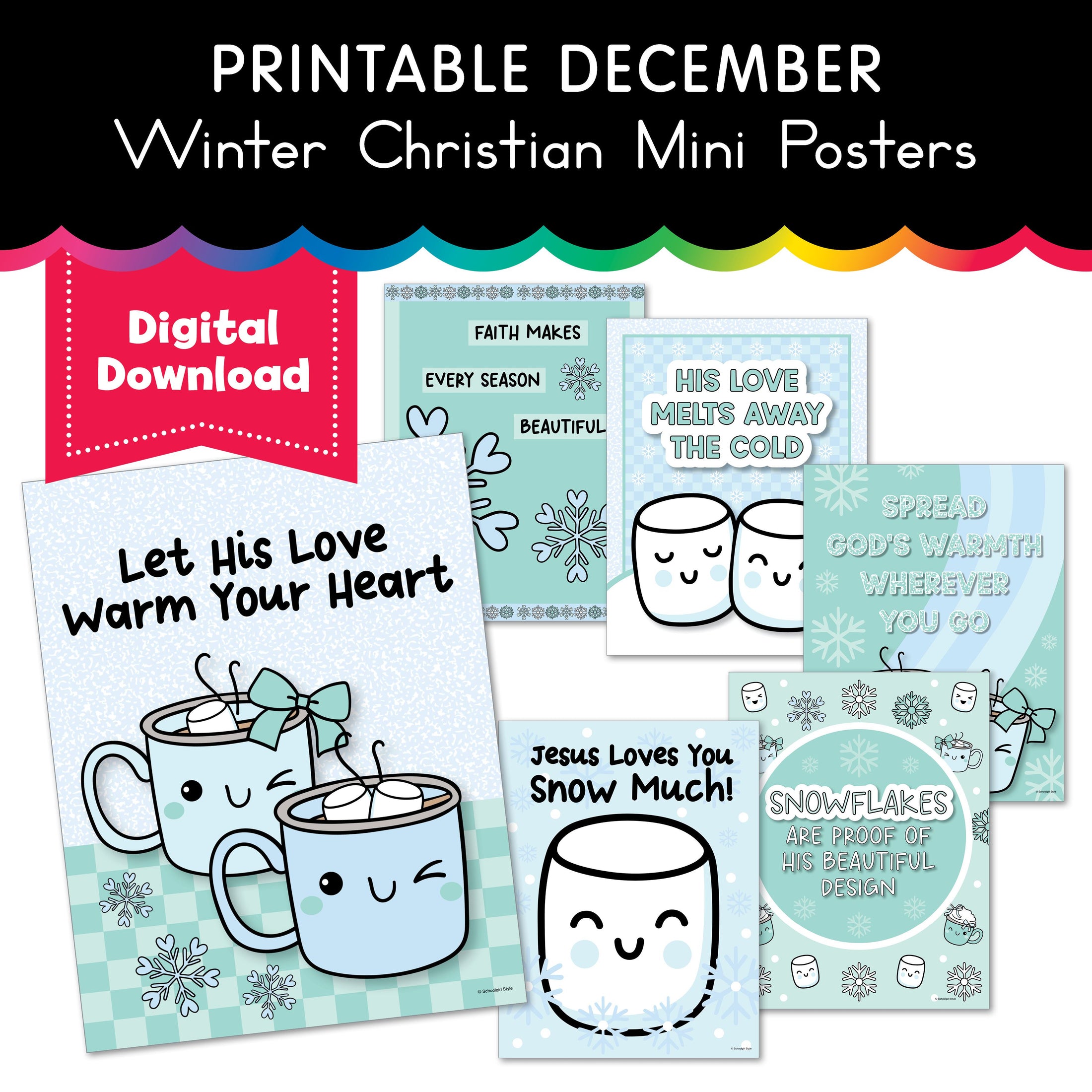 Printable Winter Christian Mini Posters