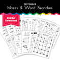 Load image into Gallery viewer, September Mazes and Word Searches
