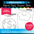 Load image into Gallery viewer, Printable Preschool March Daily Scissor Skills
