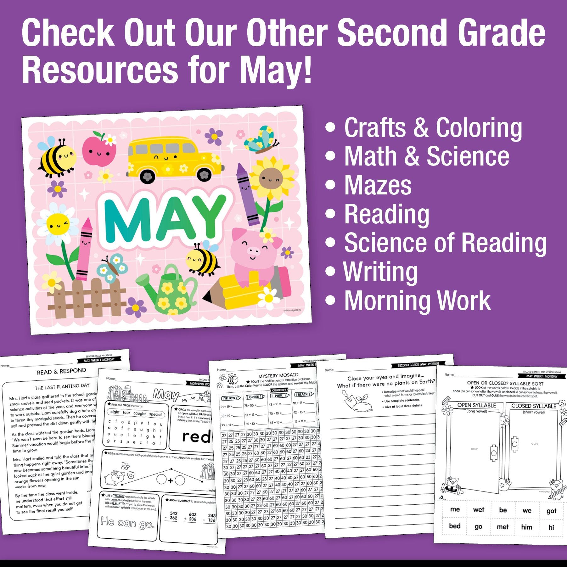 Printable Second Grade May Daily Heart Words