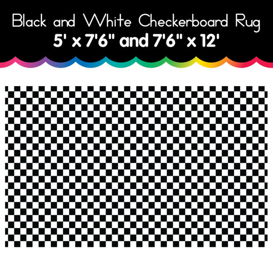 black and white checkerboard area rug