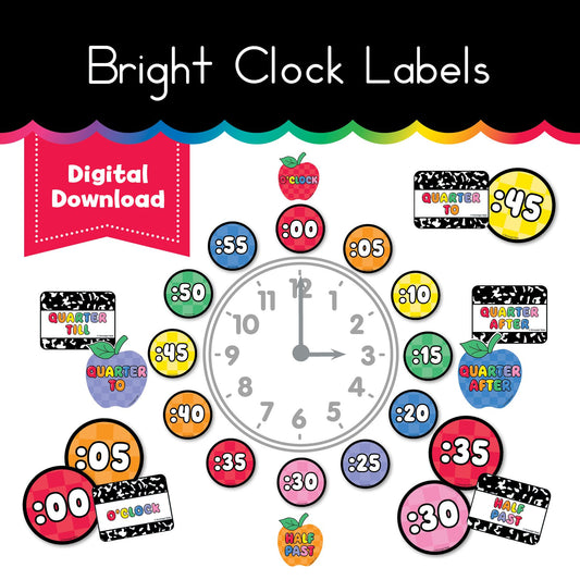Bright Clock Labels 