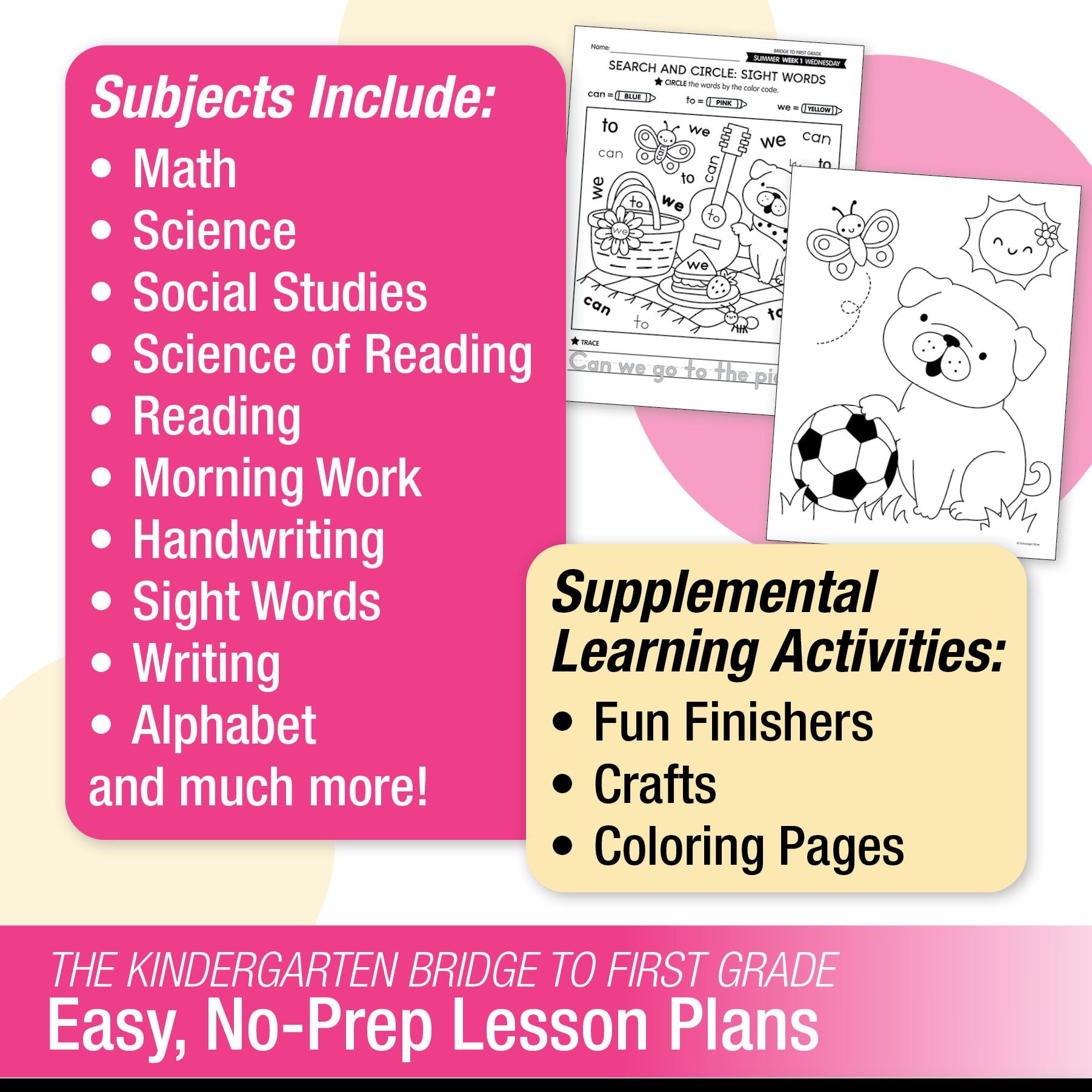 Printable Bridge To First Grade Digital Summer Workbook