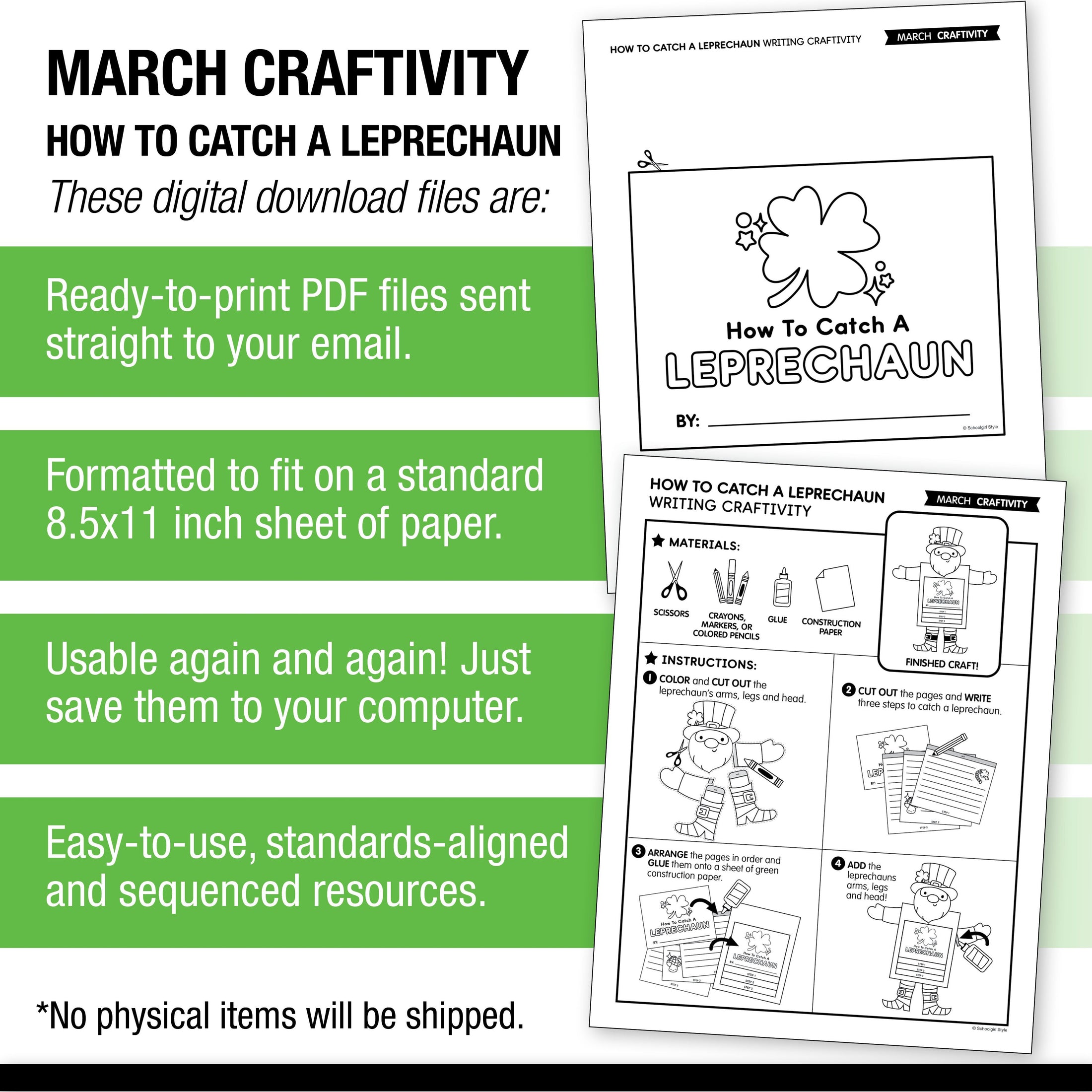 Printable March How To Catch A Leprechaun Craftivity