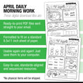 Load image into Gallery viewer, Printable First Grade April Daily Morning Work
