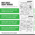 Load image into Gallery viewer, Printable First Grade May Daily Sight Words
