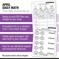 Load image into Gallery viewer, Printable Second Grade April Daily Math
