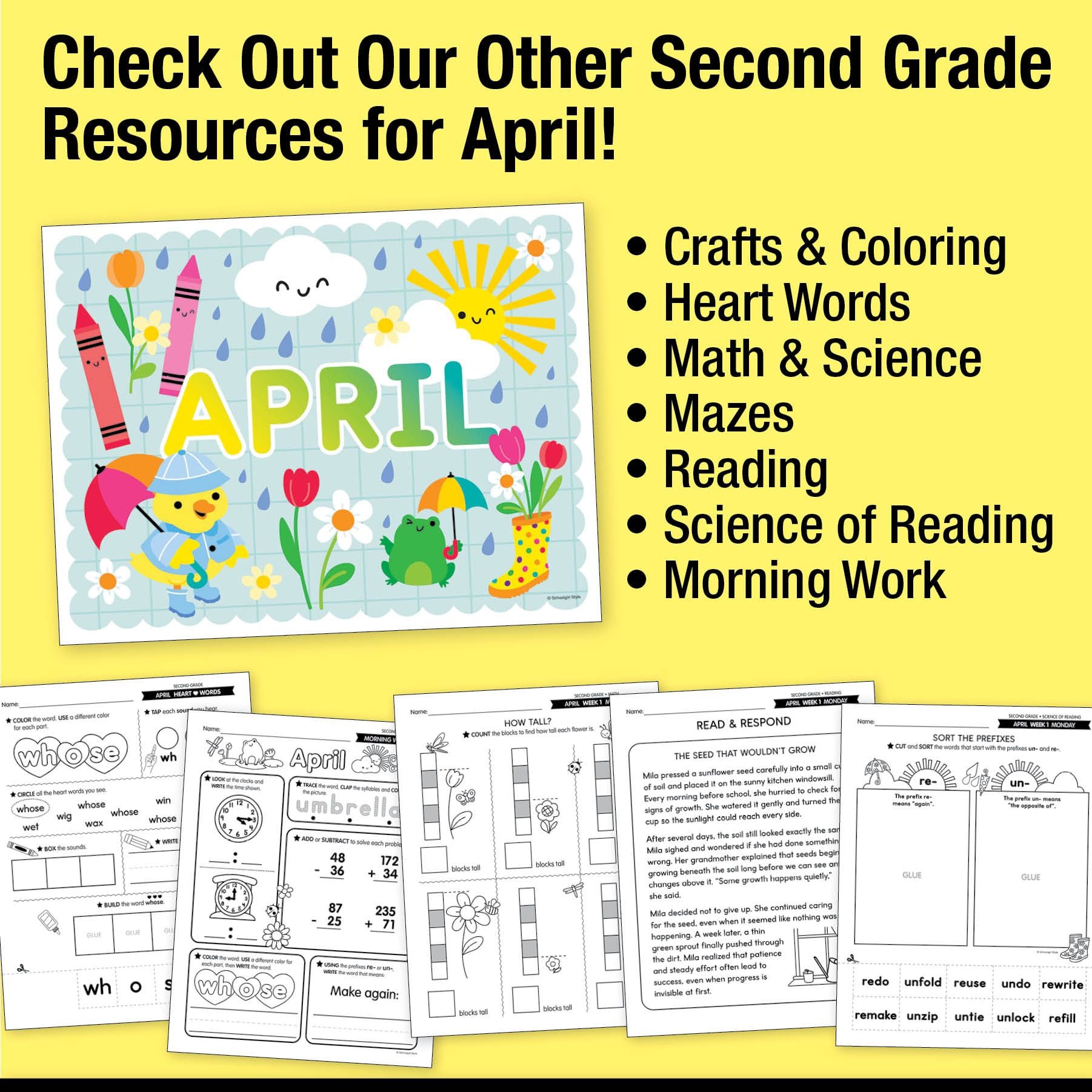 Printable April Dear Earth Writing Craftivity and Read Aloud Mini Lesson