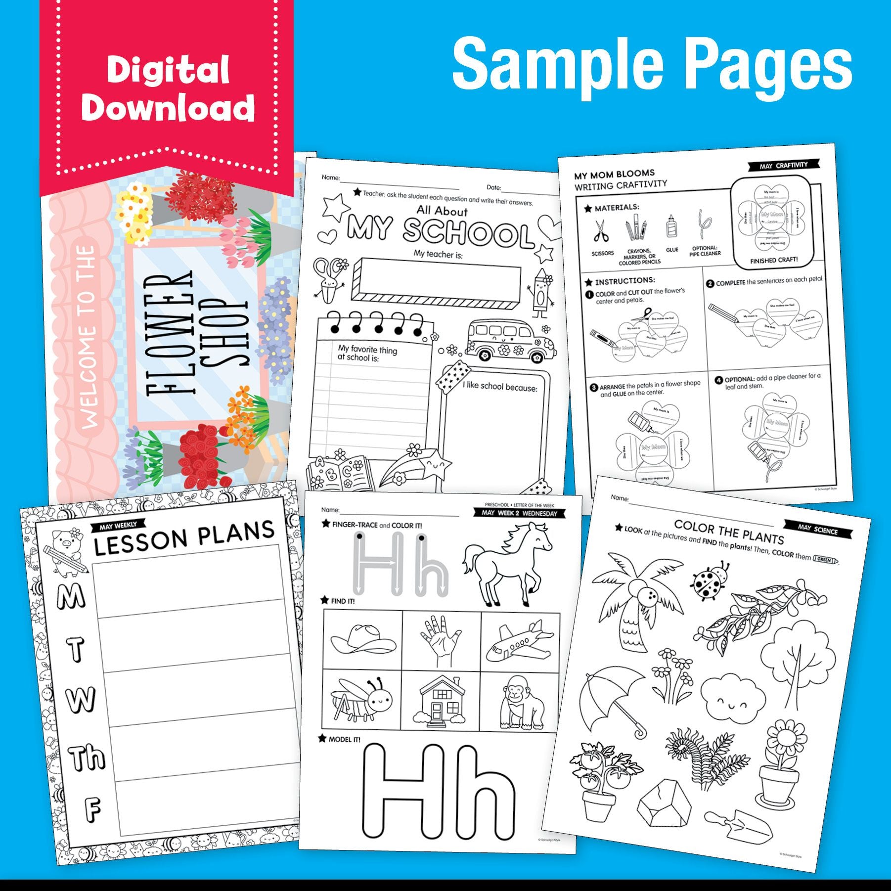 Printable Preschool May Homeschool Curriculum Bundle