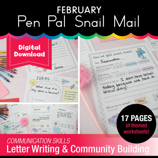 Printable February Pen Pal Snail Mail