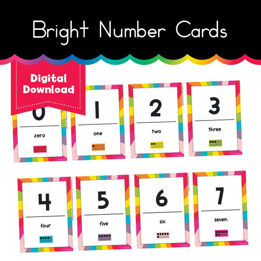 Bright Number Cards 