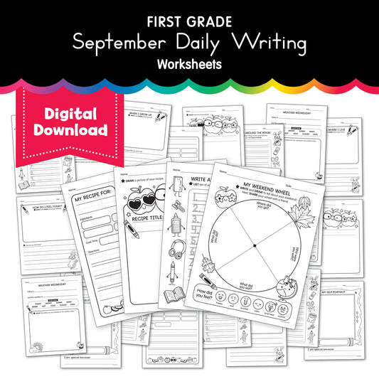 First Grade September Daily Writing Worksheets