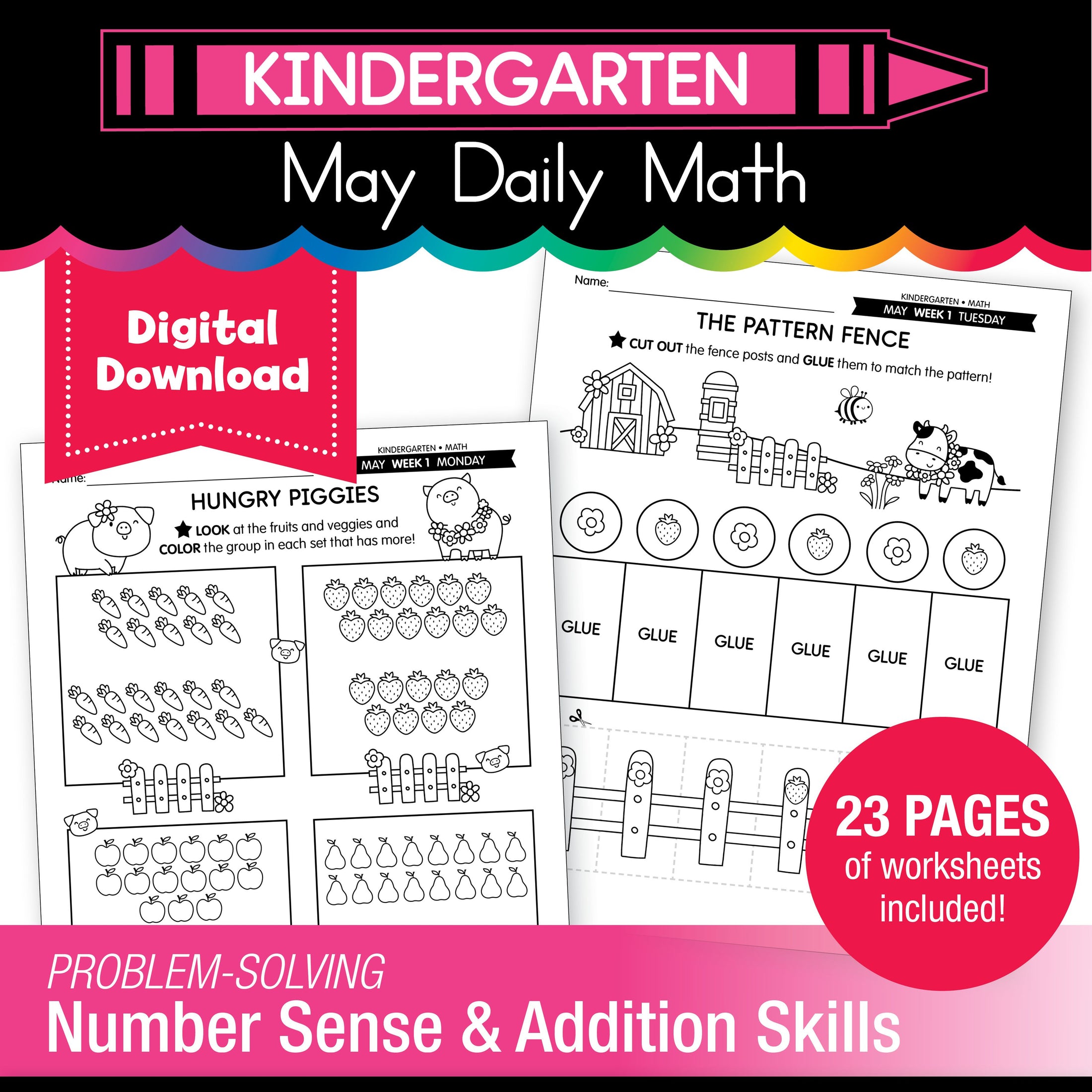 Printable Kindergarten May Daily Math