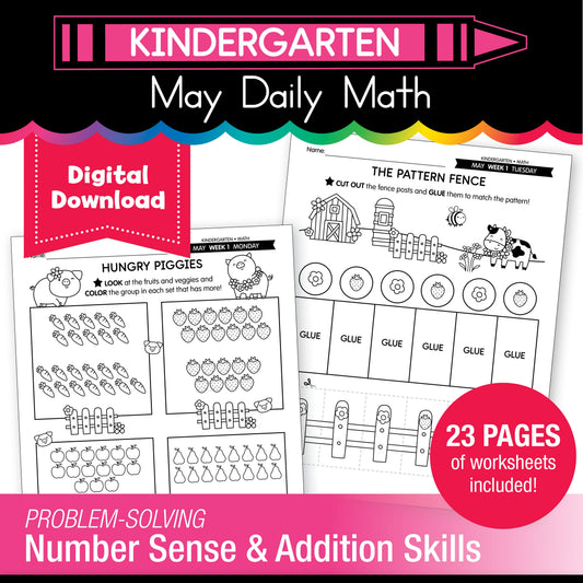 Printable Kindergarten May Daily Math