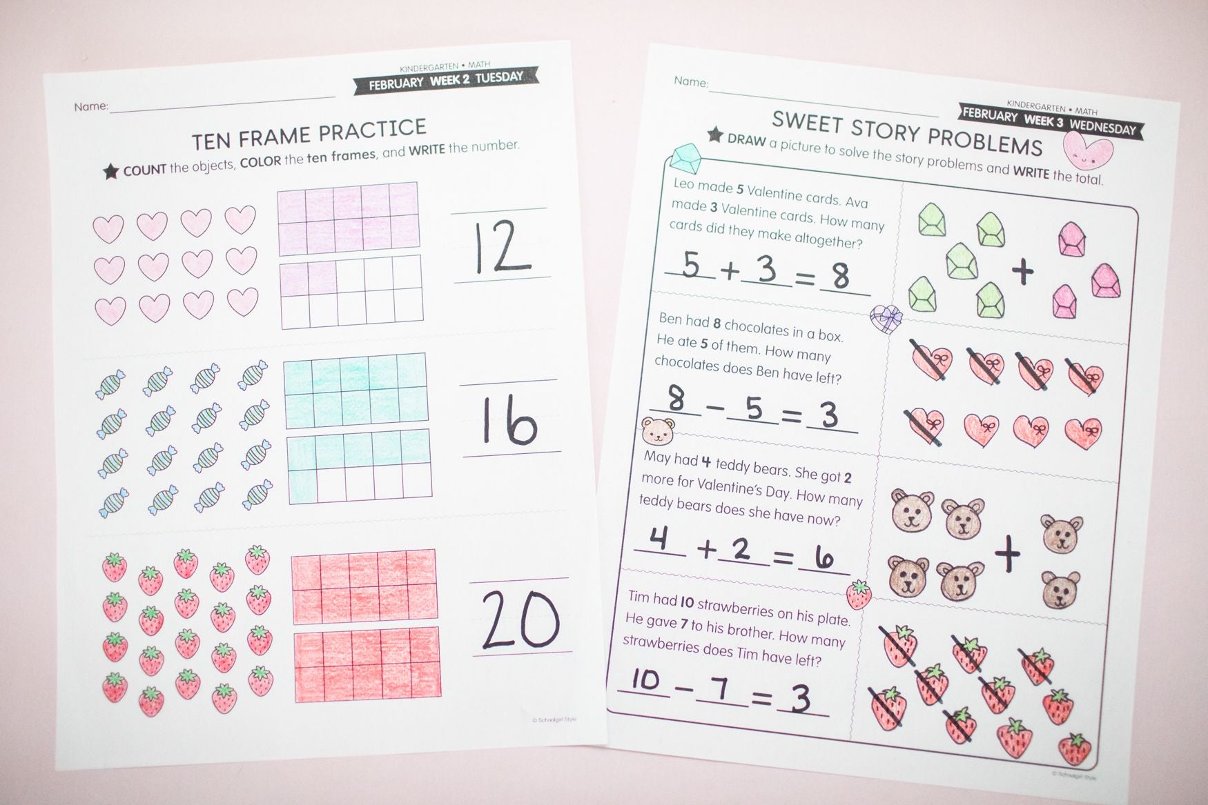 Printable Preschool February Daily Math