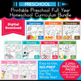 Load image into Gallery viewer, Printable Preschool Full Year Homeschool Curriculum Bundle
