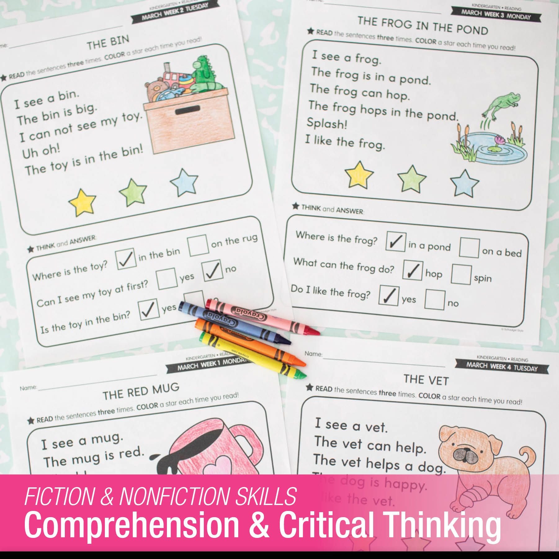 Printable Kindergarten March Daily Reading