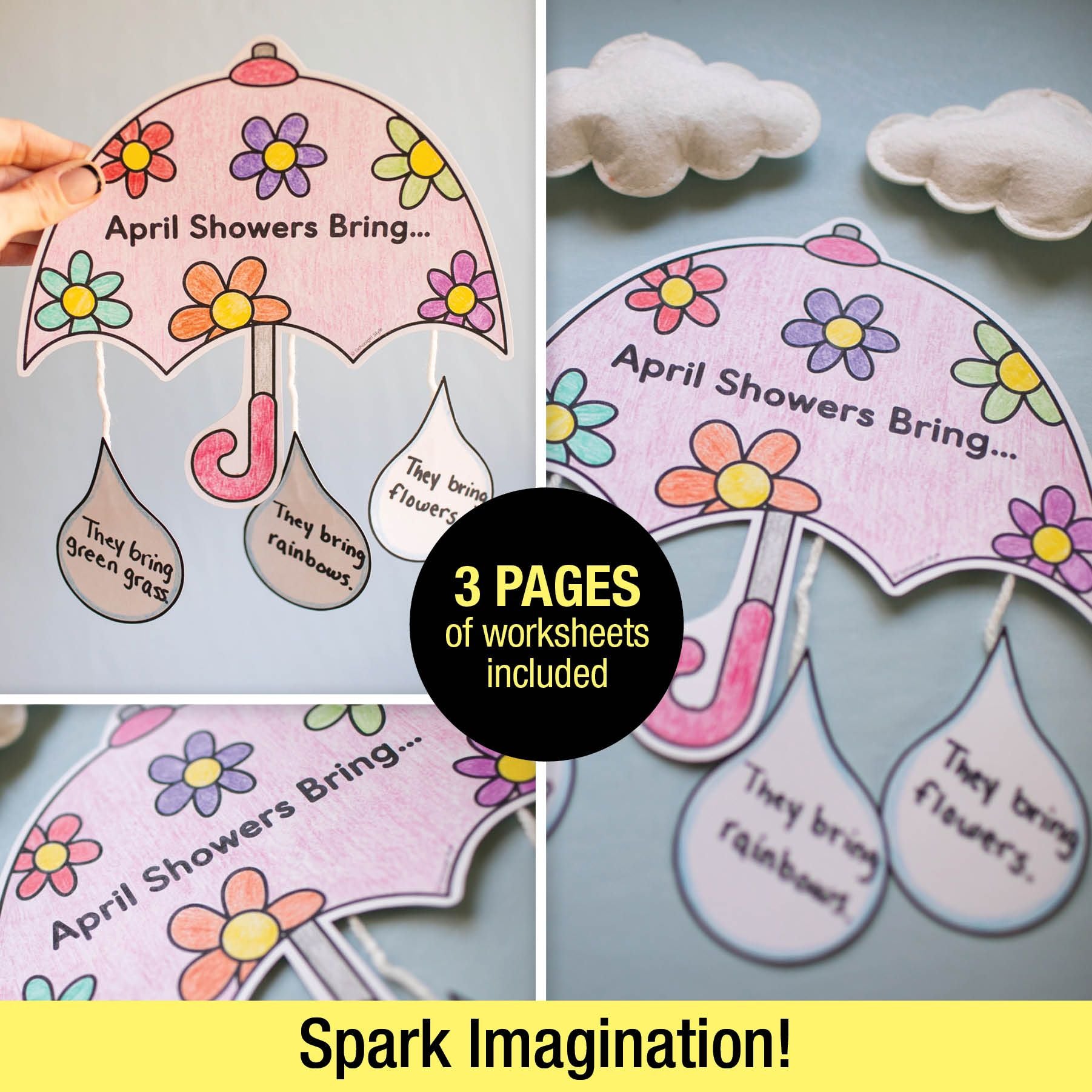 Printable April Showers Writing Craftivity