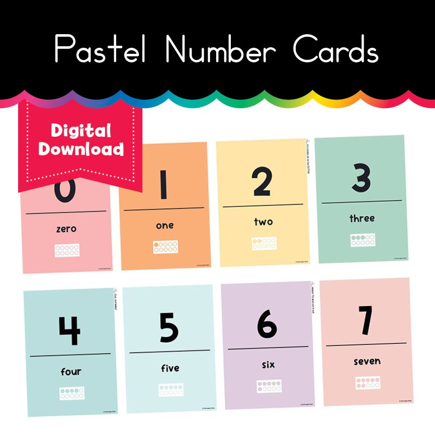 Pastel Number Cards