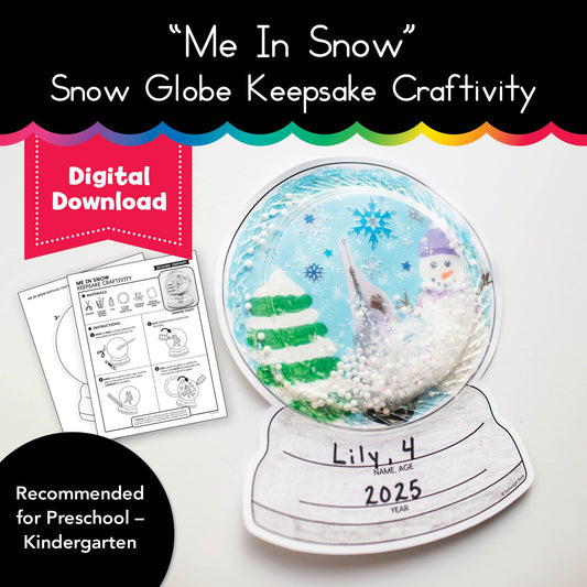 Printable December "Me in Snow" Snow Globe Keepsake Craftivity