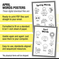 Load image into Gallery viewer, Printable April Words Posters
