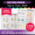 Load image into Gallery viewer, Printable Second Grade March Daily Math
