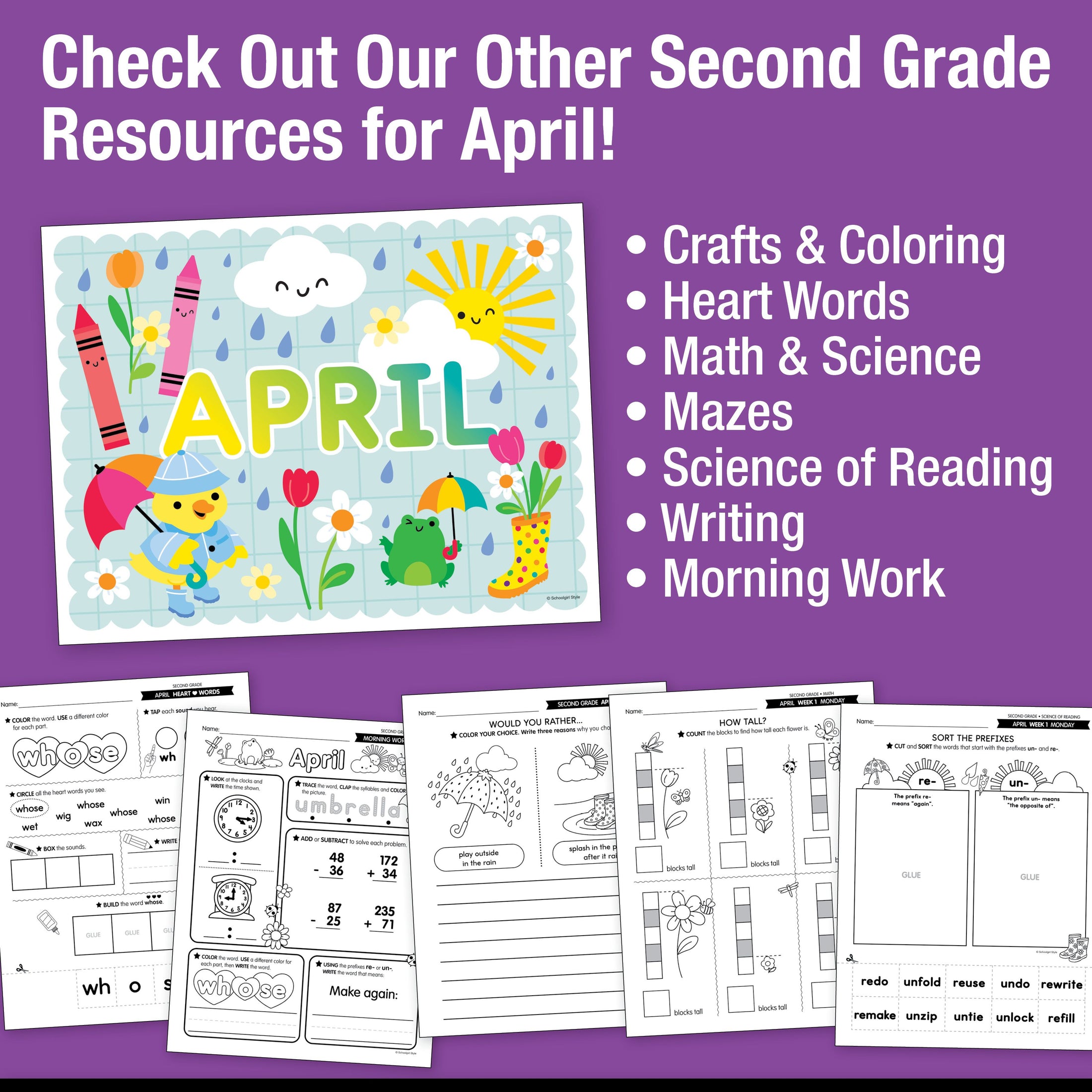 Printable Second Grade April Daily Reading