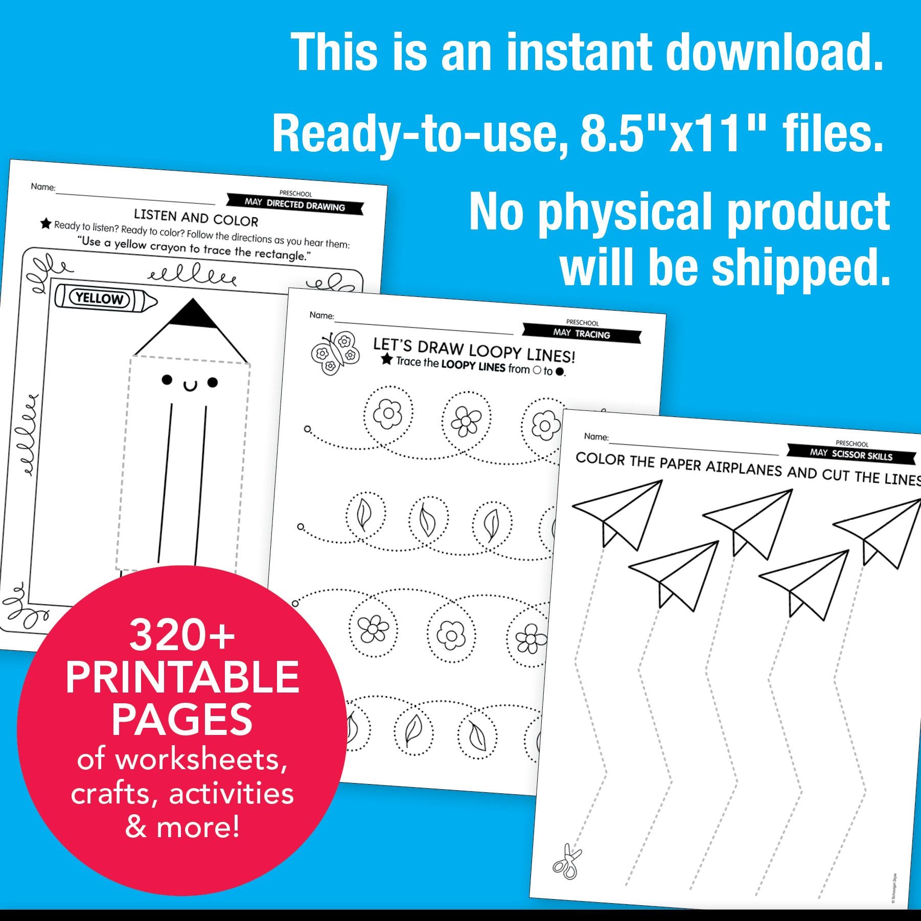 Printable Preschool May Homeschool Curriculum Bundle