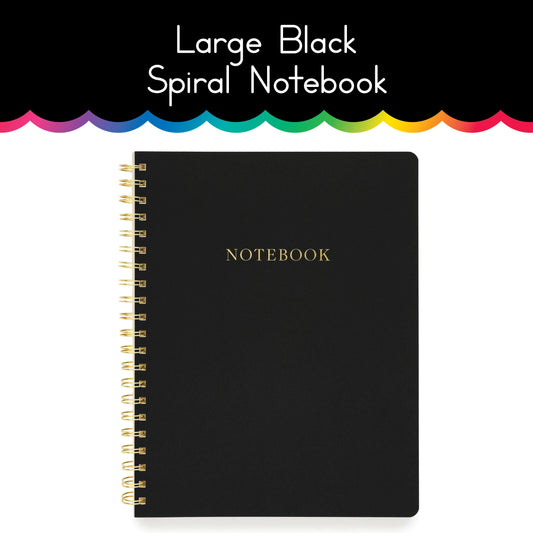 Large Black Spiral Notebook 