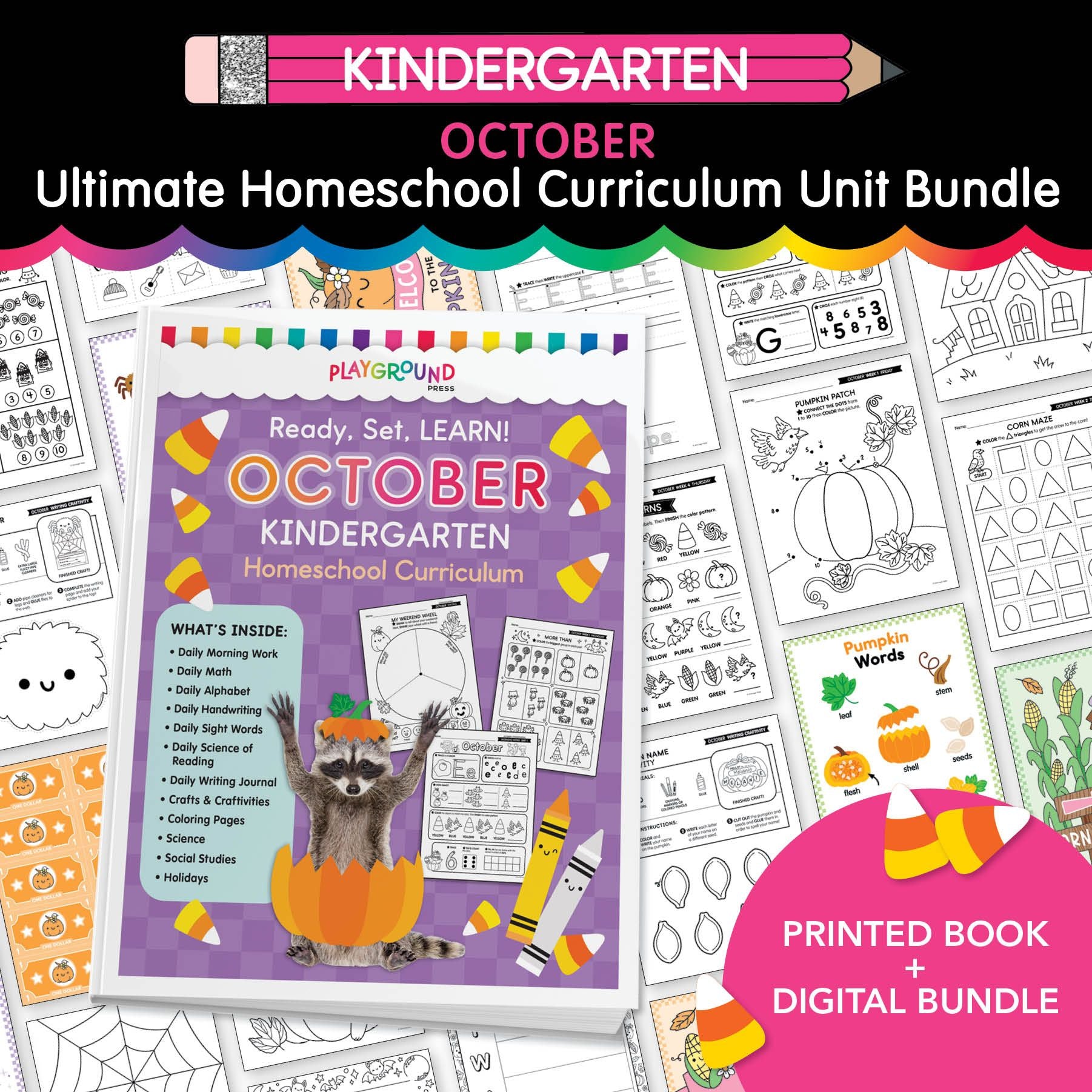 Ultimate Kindergarten October Homeschool Curriculum Unit Bundle