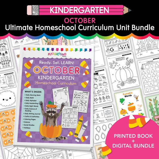 Ultimate Kindergarten October Homeschool Curriculum Unit Bundle