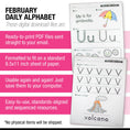 Load image into Gallery viewer, Printable Kindergarten February Daily Alphabet (Q-T)

