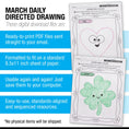 Load image into Gallery viewer, Printable Preschool March Directed Drawing Worksheets
