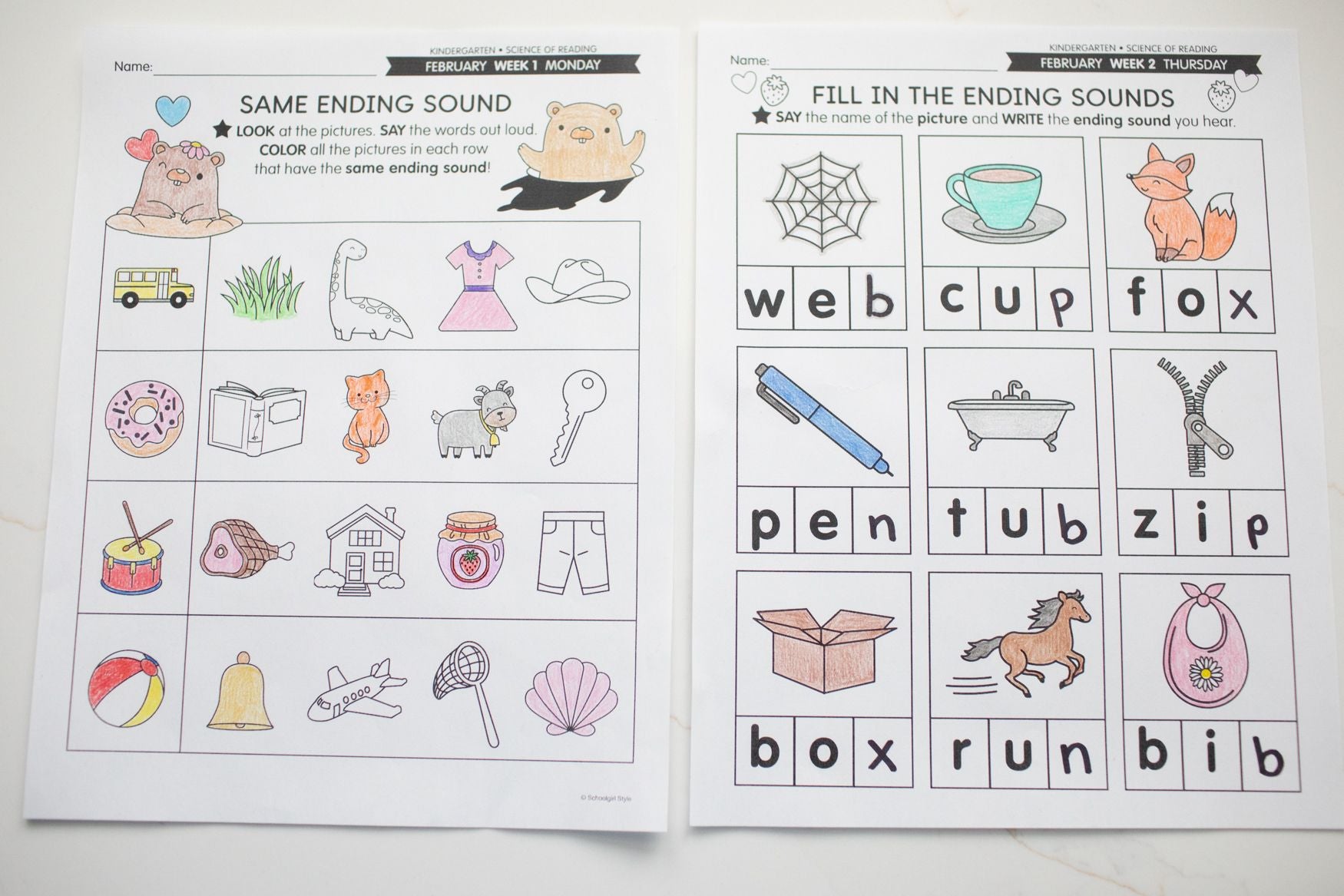 Printable Kindergarten February Daily Phonics