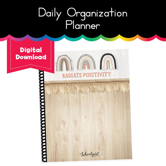 Neutral boho daily organization planner