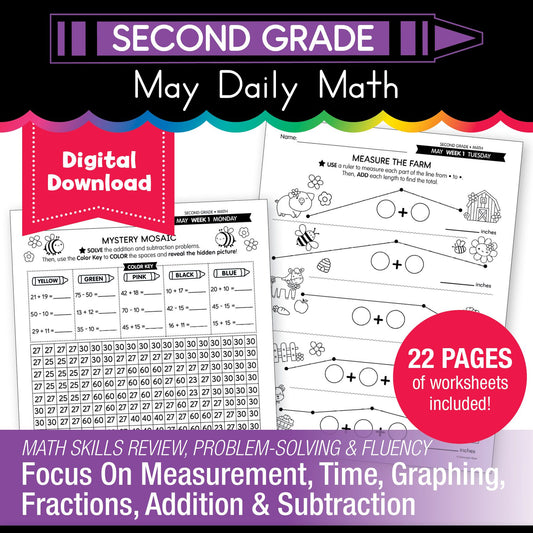 Printable Second Grade May Daily Math