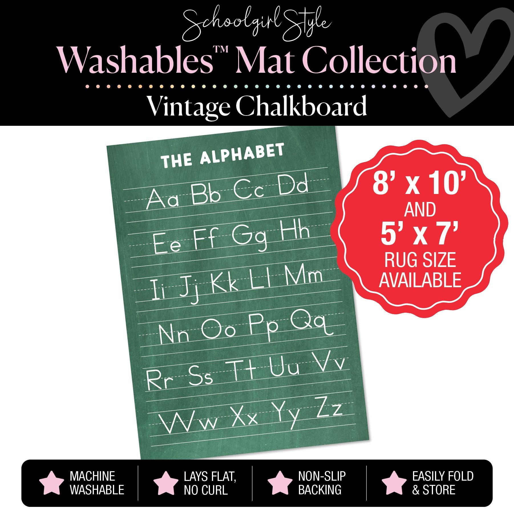 Vintage Chalkboard Alphabet Classroom Mat by Schoolgirl Style