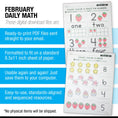 Load image into Gallery viewer, Printable Preschool February Daily Math
