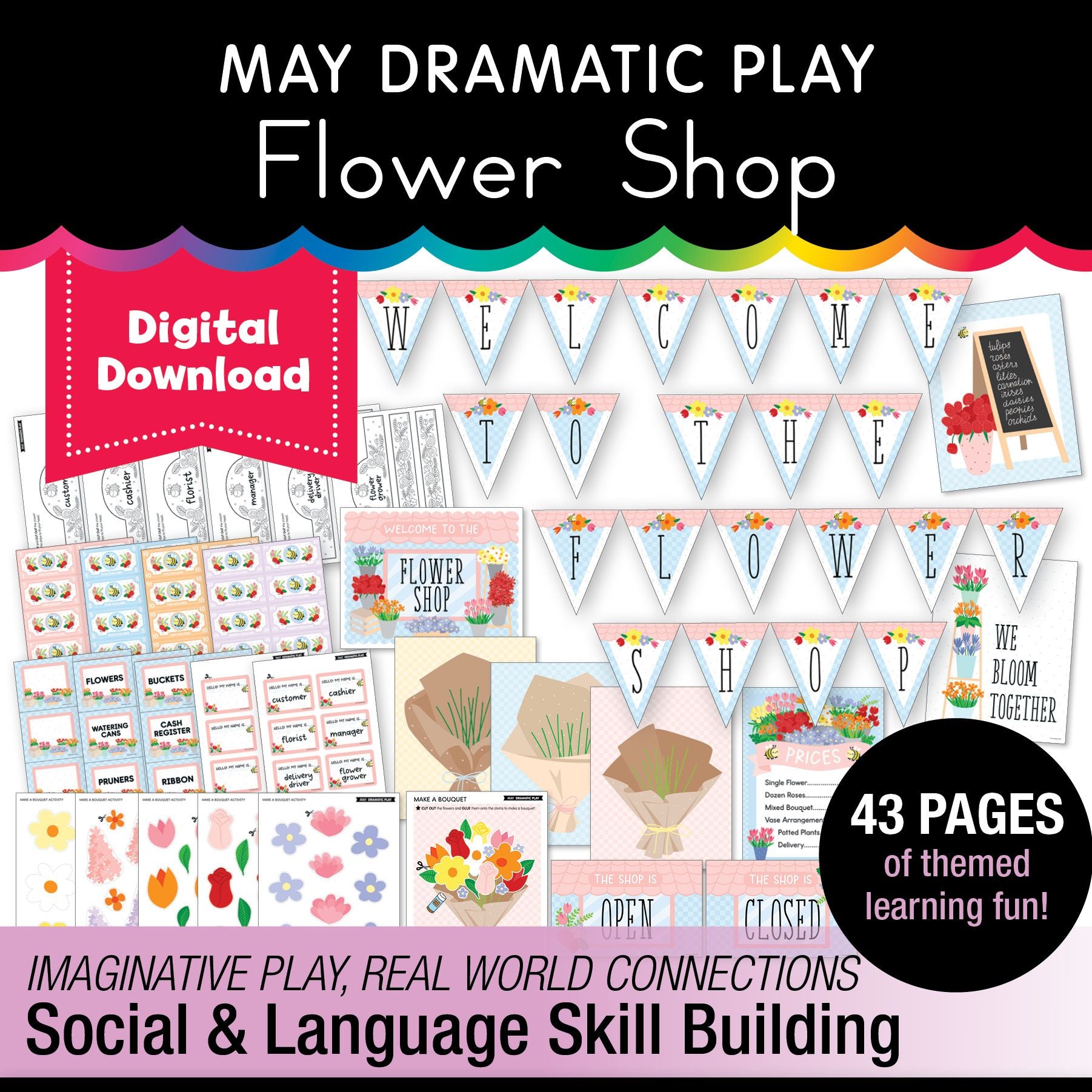 Printable May Dramatic Play Flower Shop