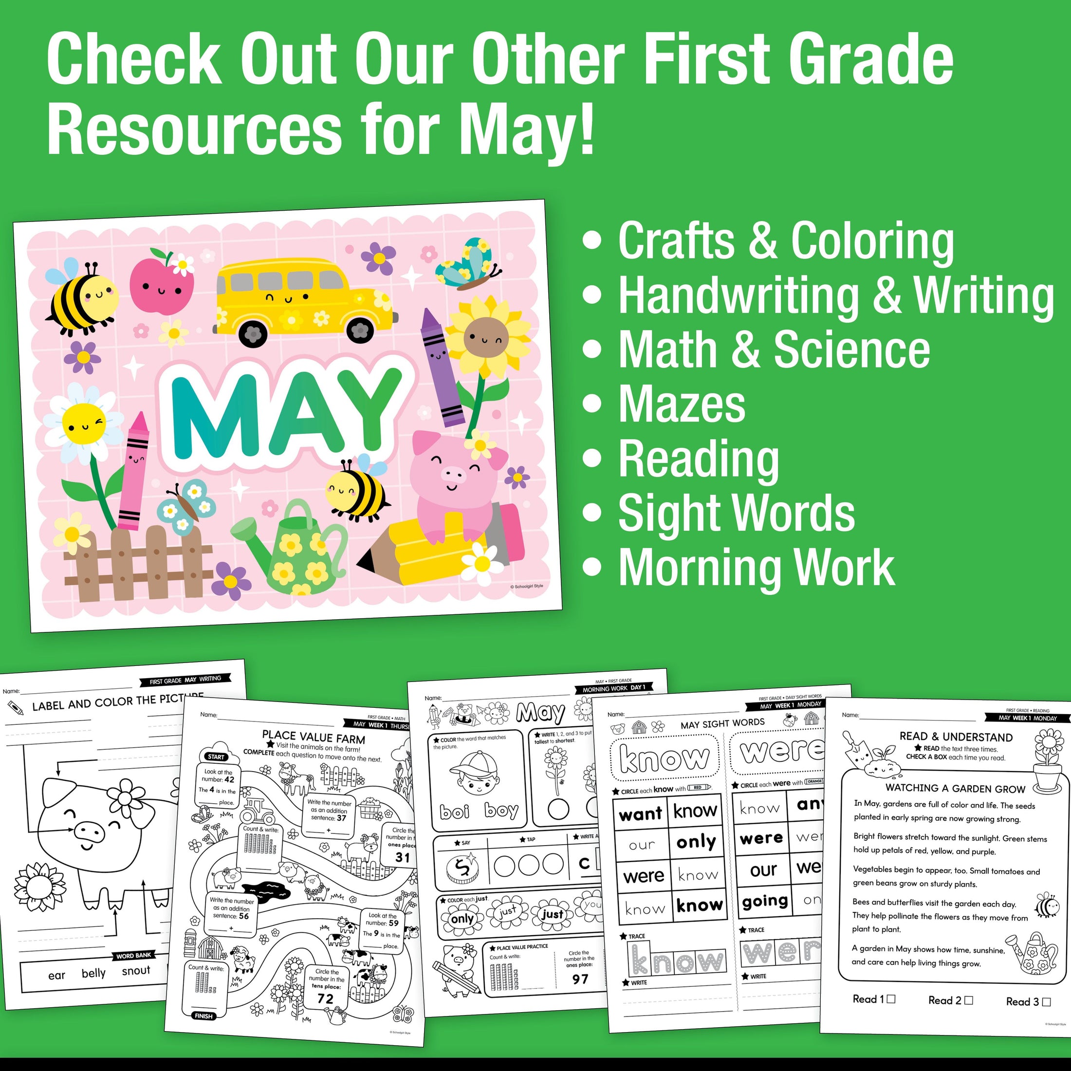 Printable First Grade May Daily Science of Reading