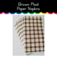 Load image into Gallery viewer, Brown Plaid Paper Napkins
