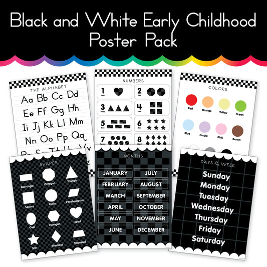 Early Childhood Poster Bundle | Black and White