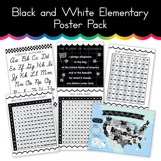 Black and White | Elementary Poster Pack