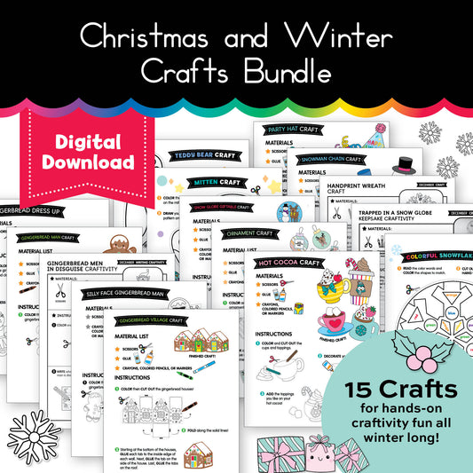Printable Christmas and Winter Crafts Bundle