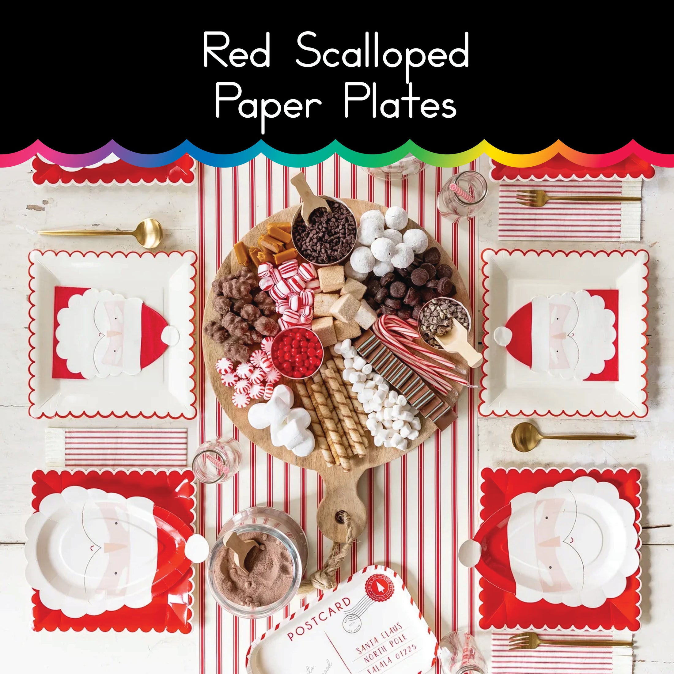 Red Scalloped Paper Plates