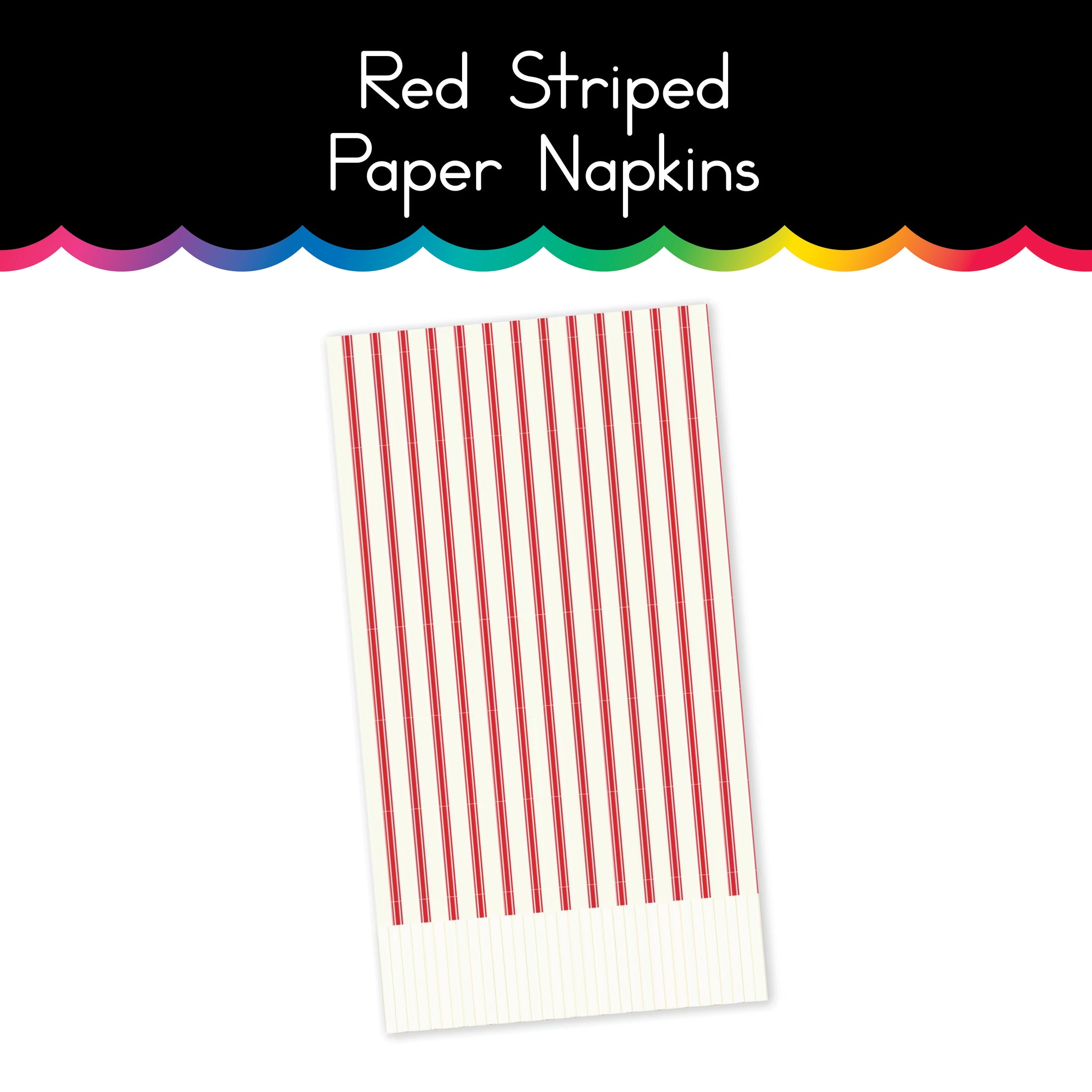 Red Striped Paper Napkins